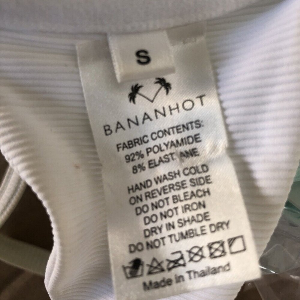 Bananhot Belen Bikini Top White Tie Back Swim Resort - Picture 6 of 6